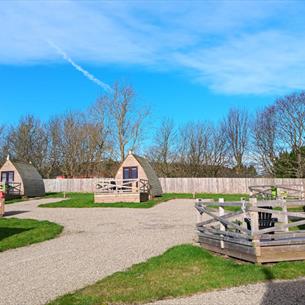 Glamping pods at Alma Meadow Glamping