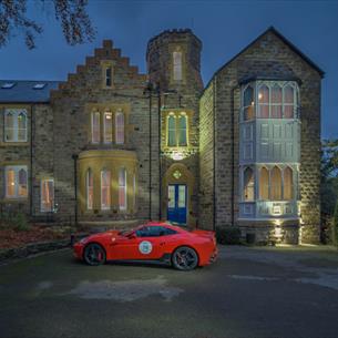 External view of Farnley Tower in the evening