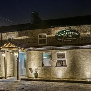 Thomas Wright House external image at night