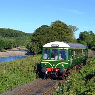 A train at The Weardale Railway