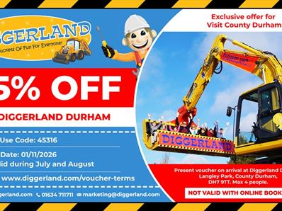 25% off voucher for Diggerland Durham