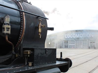 Image of a steam train at Locomotion.