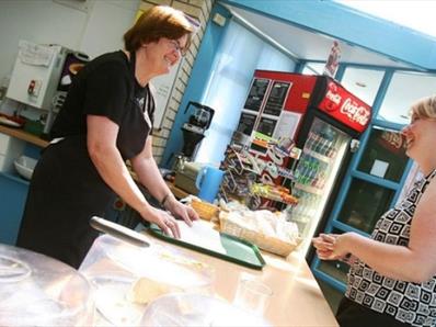 People ordering food at Botanic Garden Café