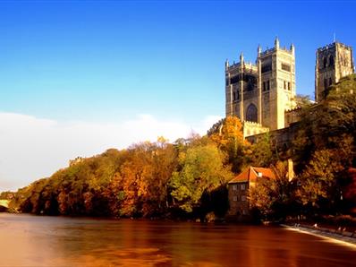 Durham Cathedral riverside in Autumn