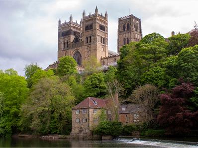 view of Durham Cathedral from River Wear