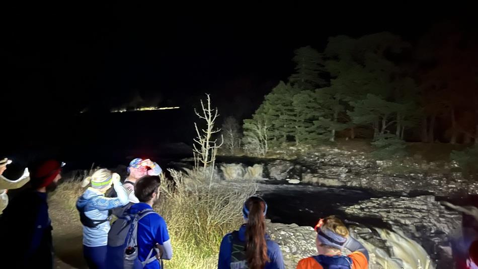 A group of people doing the dark skies run.  Photo by Molly Jones