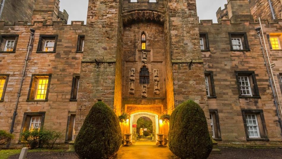 Lumley castle at dusk