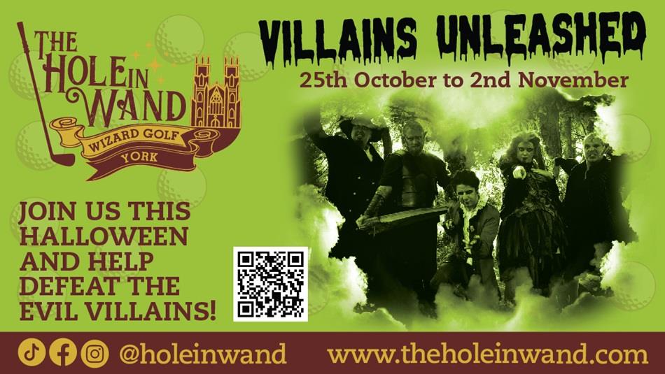 Villains Incoming with date and location of event.