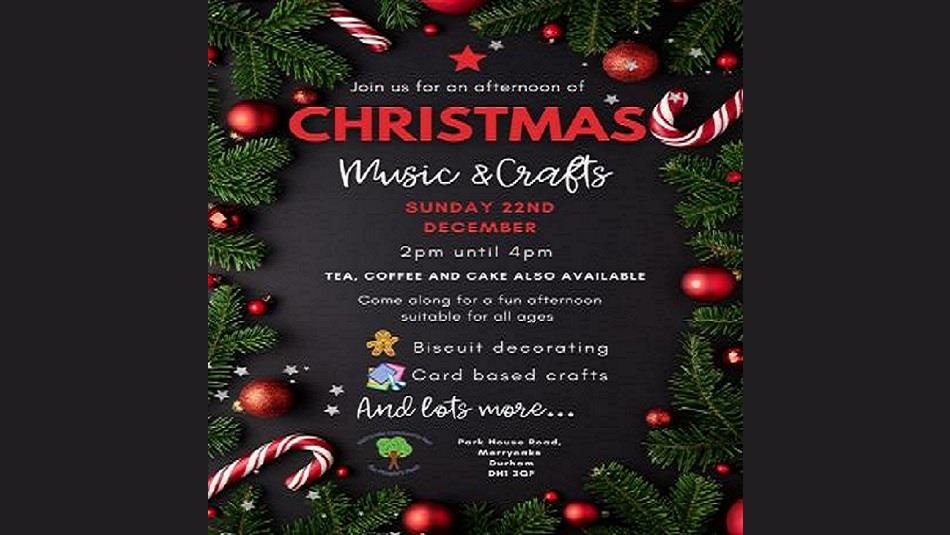 Christmas Music and Crafts advertising poster