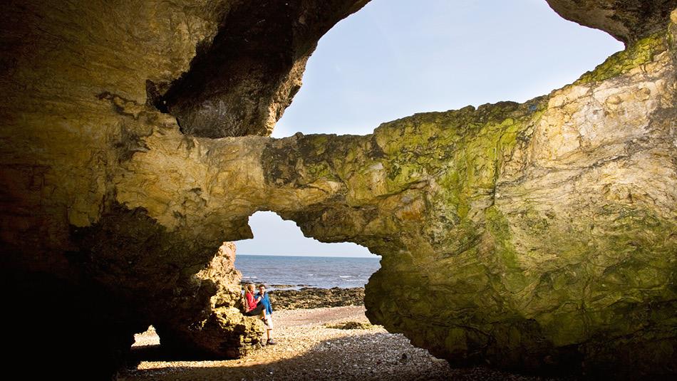 Rock formation and beach