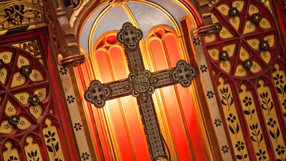 Cross in a church