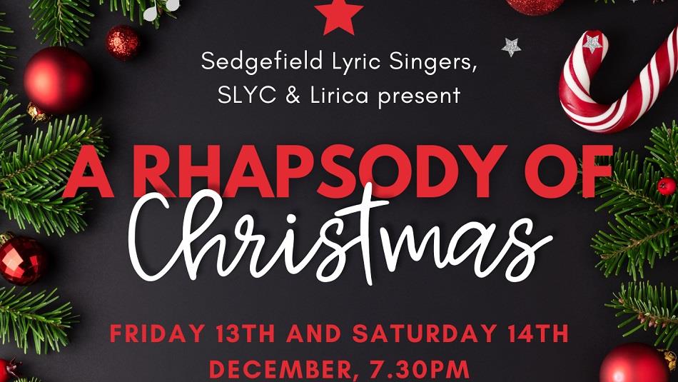 A Rhapsody of Christmas poster showing date and time of event