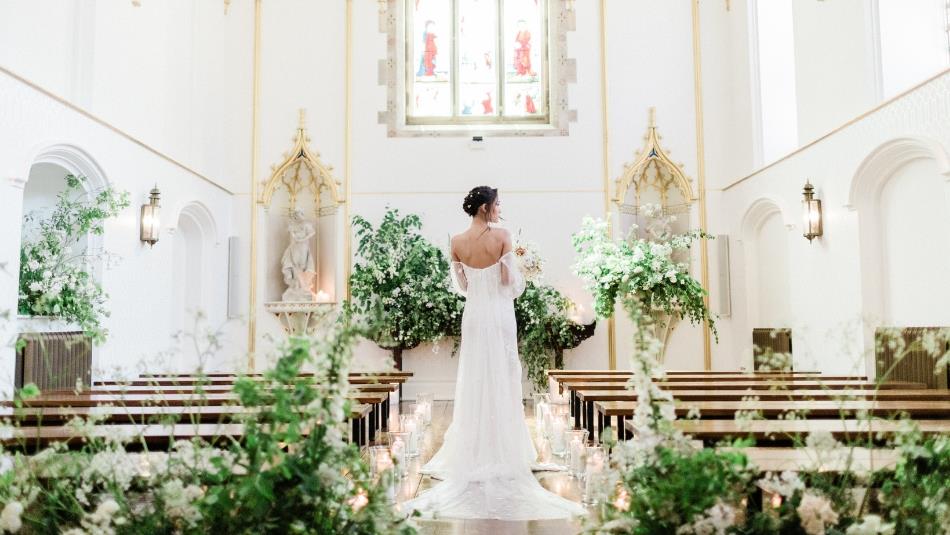 Indoor wedding venue at Lartington Hall