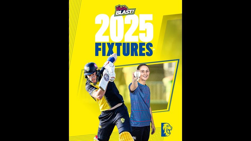 Vitality Blast 2025 Fixtures - Sportsman and Sportswoman playing cricket.