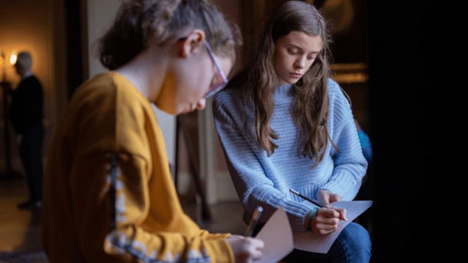 Two girls drawing at the Young Artists' Club - The Auckland Project