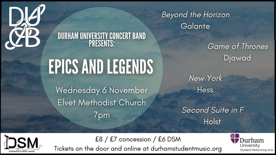 Epics and Legends poster showing details of event