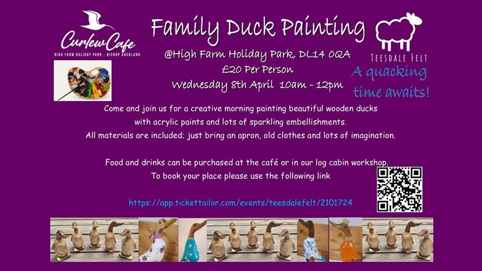 Family Duck Painting Poster showing full details of events.