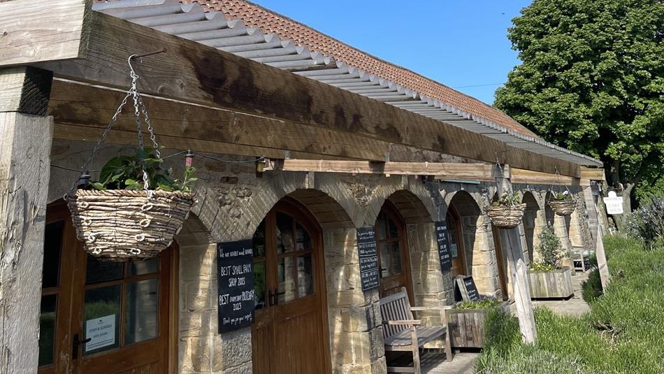 Broom House Farm Shop entrance.