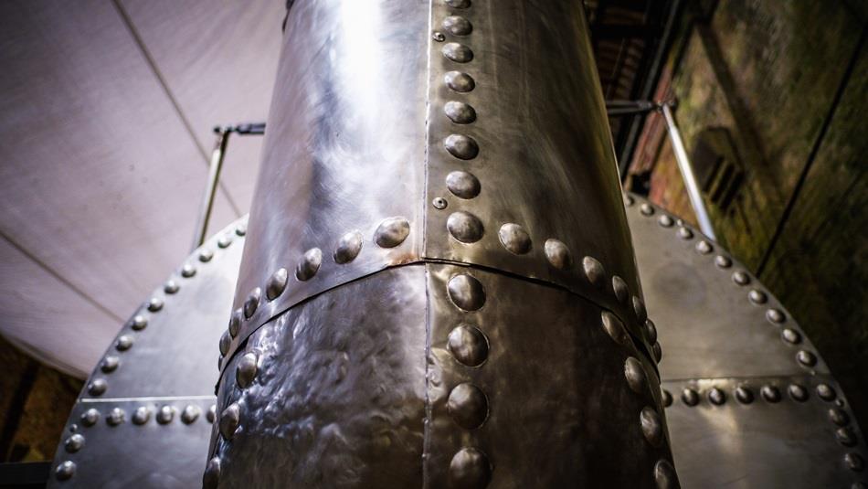 Close up image of a steam engine funnel/chimney