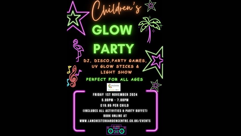 Glow Party poster showing details of event