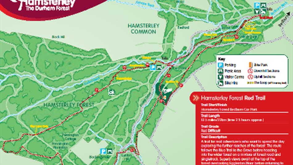 Royal Blue Trail Map Pdf Hamsterley Forest - Red Cycle Trail - This Is Durham