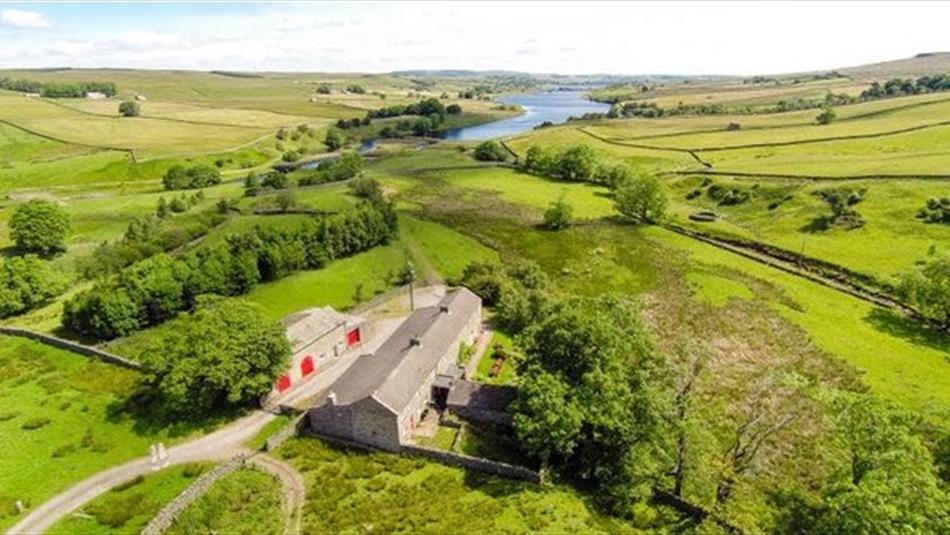 Drone shot of Blackton Grange