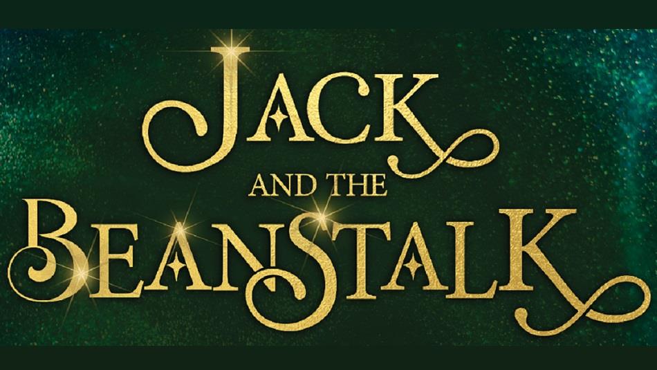 Jack and the Beanstalk written in Gold on a green background