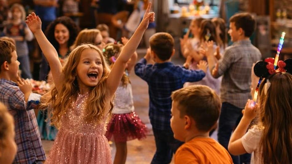 Kids enjoying a disco at South Causey Inn