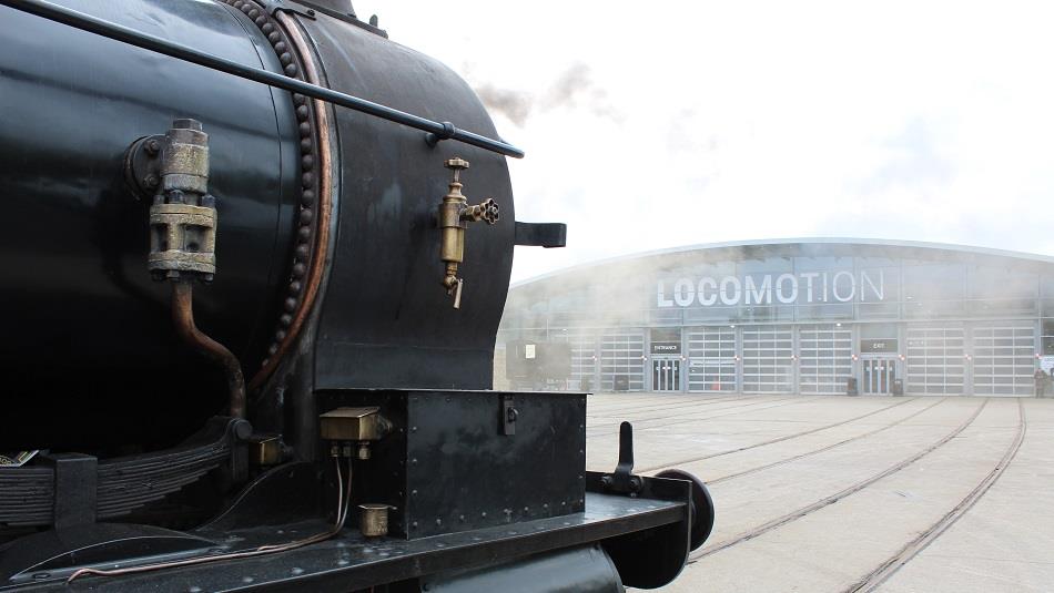 Image of a steam train at Locomotion.