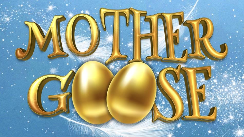 Mother Goose logo, written in gold with the Os shaped as golden eggs