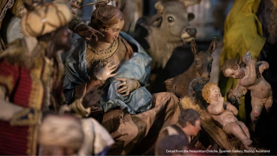 Wooden nativity scene.