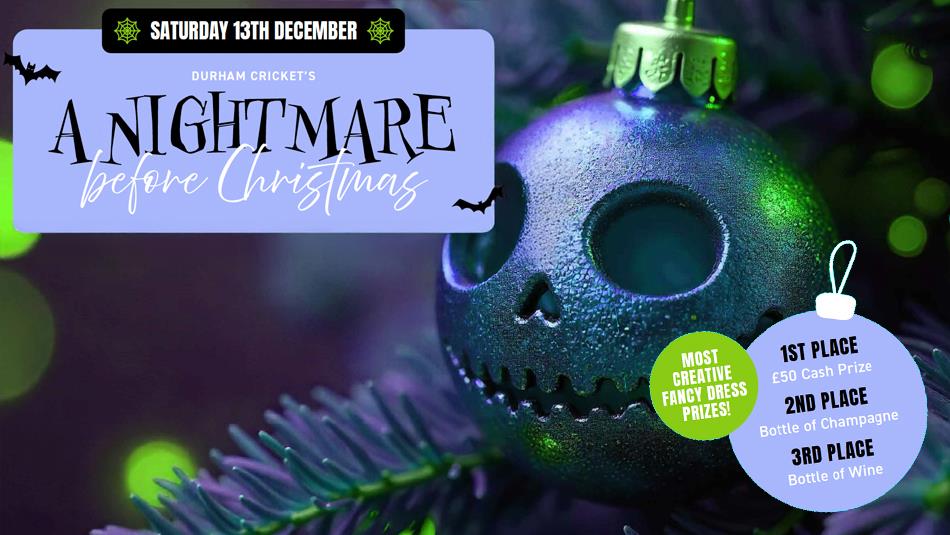 A Nightmare Before Christmas with a spooky Christmas decoration and event date