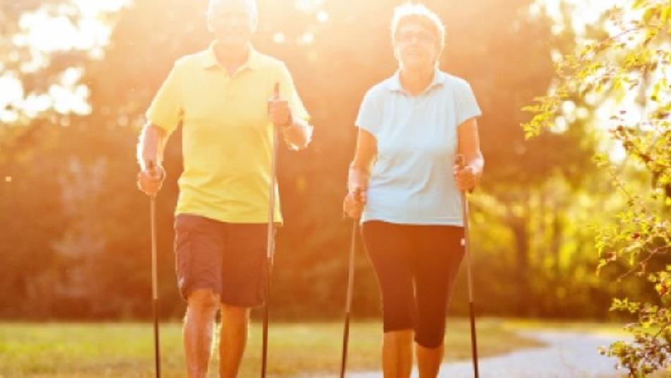 Two people walking in Raby Castle Park