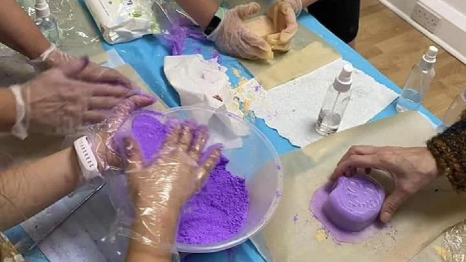 Bath Bombs being made.