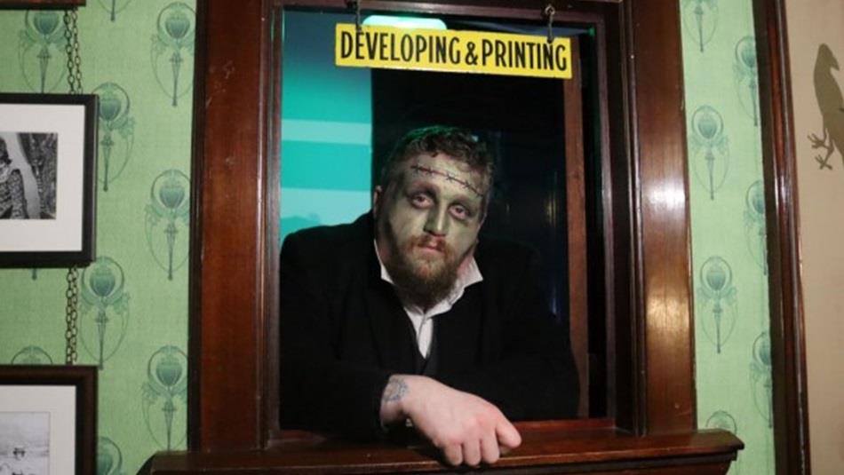 Someone dressed as a Halloween character at Beamish Museum