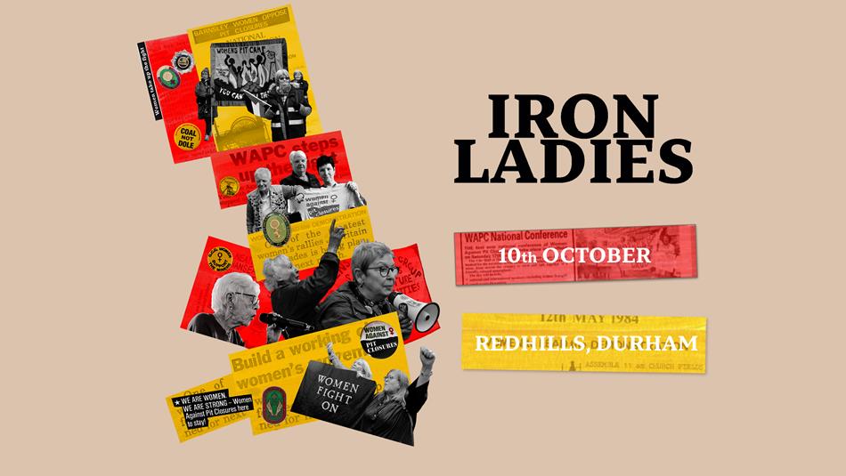 Women during the 1984-85 Miner's strike with date and location of the event.