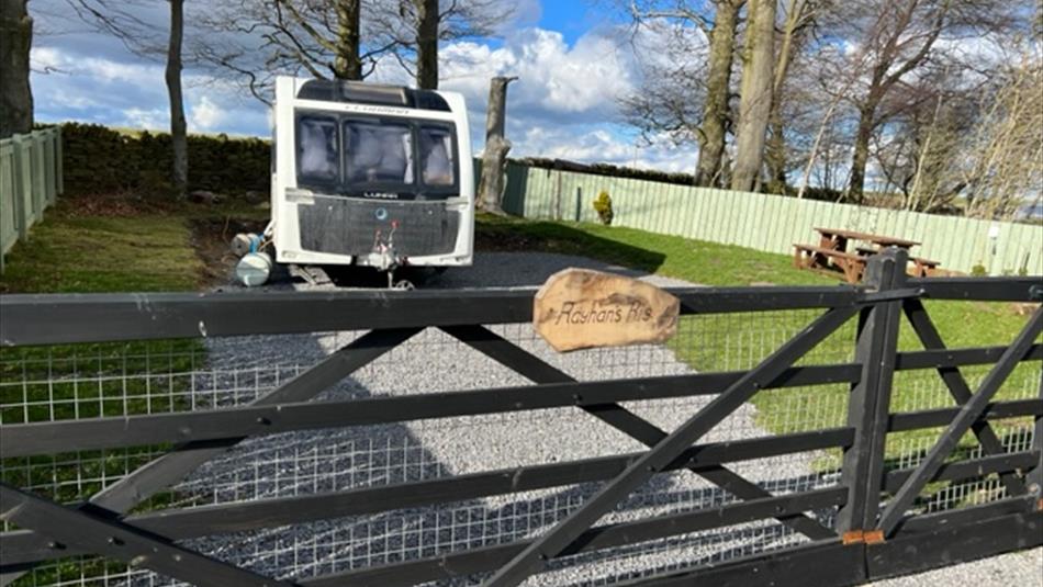 Enclosed pitch at Bonners Lodge Caravan Park