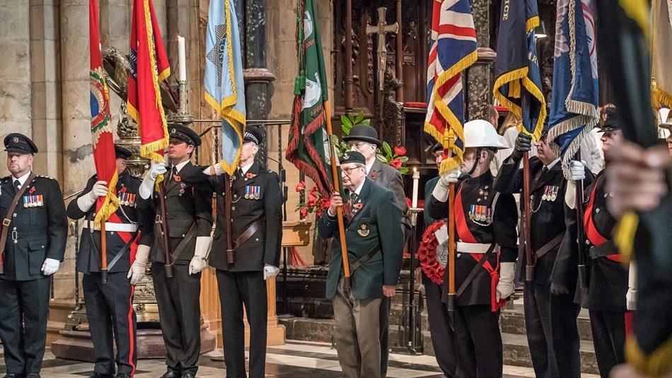 Representatives from our armed forces, past and present, in Durham Cathedral
