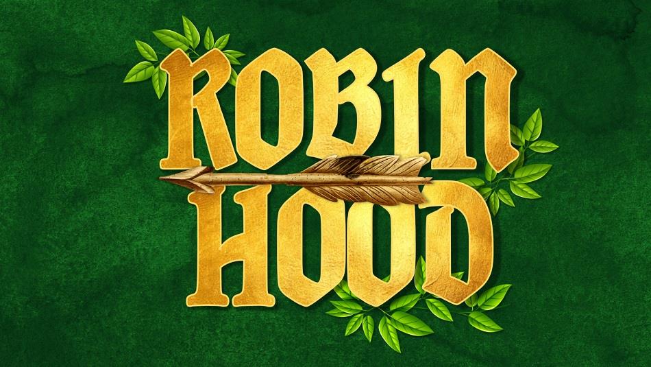 Robin Hood wording with arrow and leaves