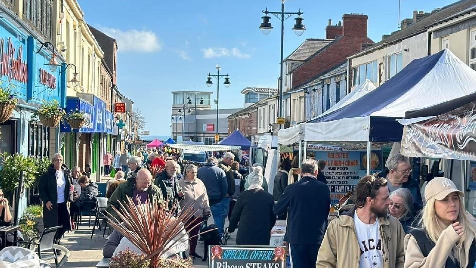 Shoppers on Church Street, Seaham at Seaham Seaside Market