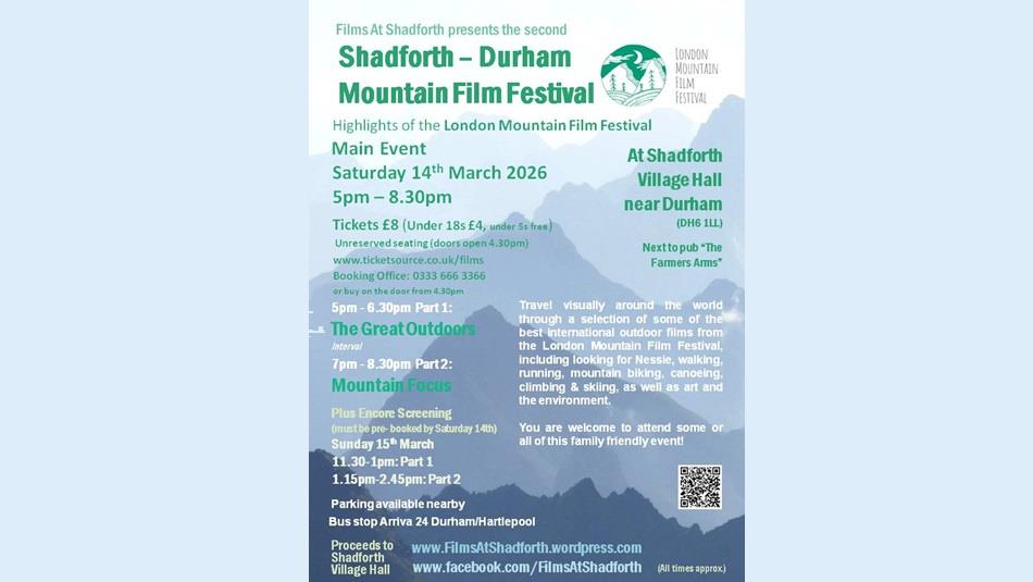 Shadforth-Durham Moutain Film Festival Saturday 14th March 2026