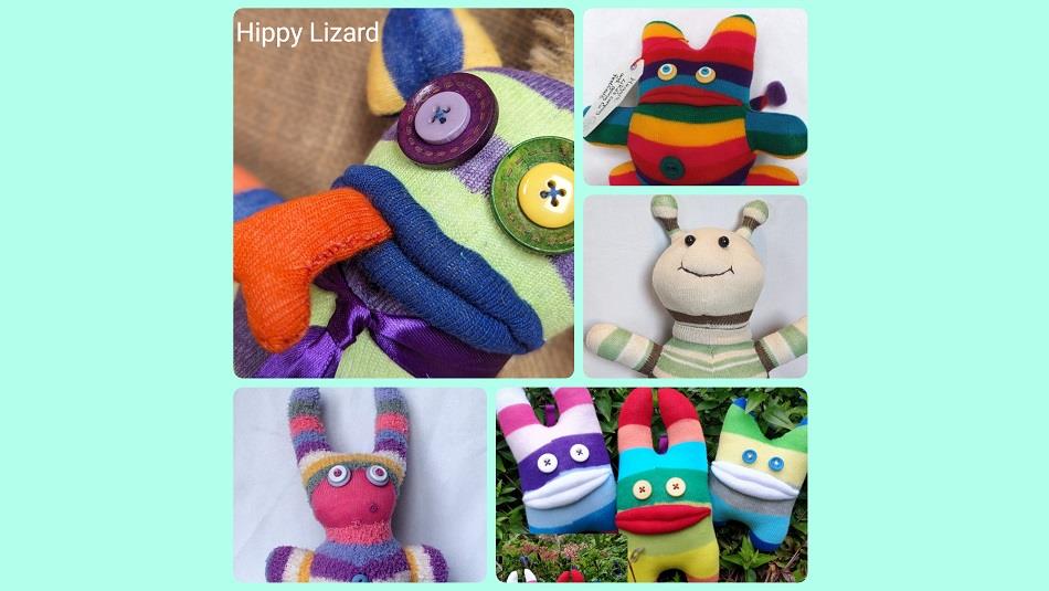 Colourful sock monsters