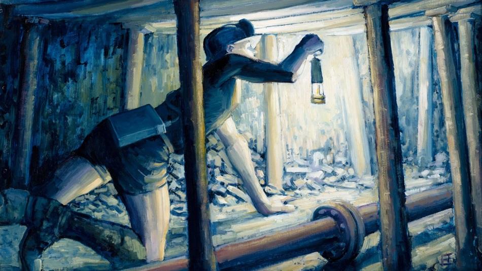 Ted-Holloway-Testing-for-Gas-1956-oil-painting