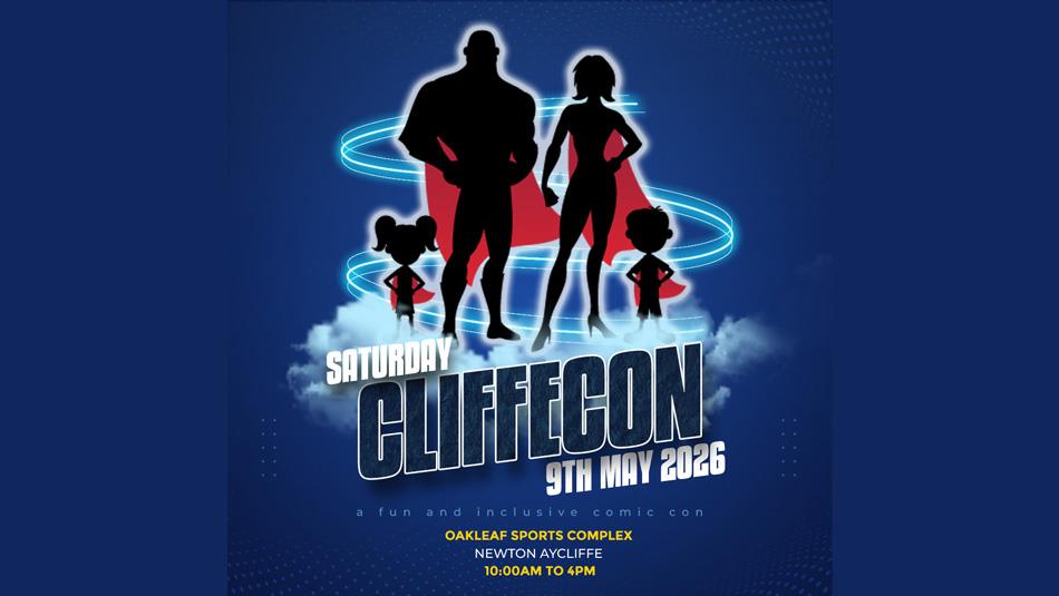 Cliffecon 2026 advertising poster with event date and location
