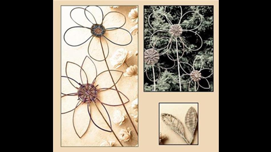 Willow weaving flower creations.