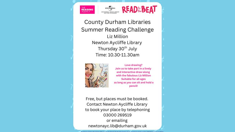 Liz Million, County Durham Libraries, Summer Reading Challenge at Newton Aycliffe Library.