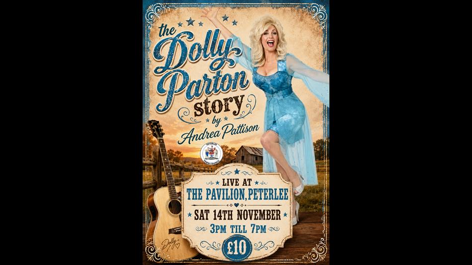 Poster showing Dolly Parton Story event