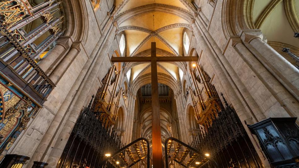 Cross in The Nave of Durham Cathedral.