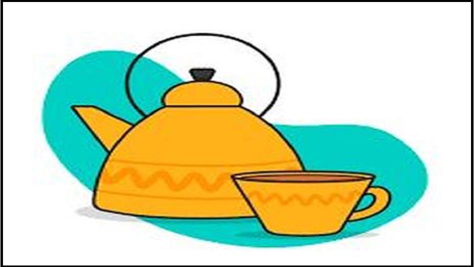 Graphic image of a teapot and teacup