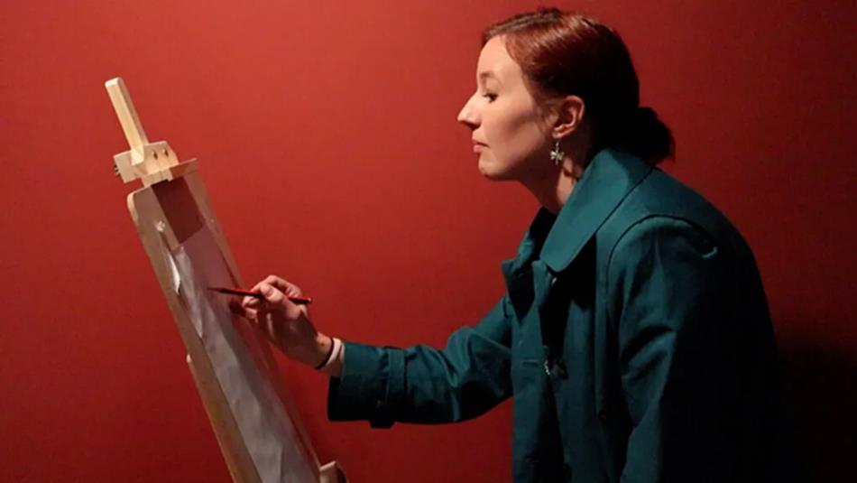 An artist sketching.